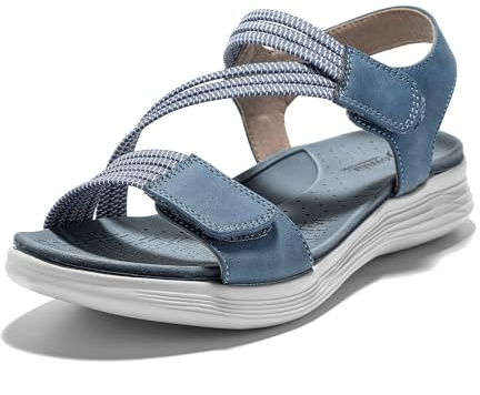JOMIX Sandales Sport avec Scratch Chaussures de Randonnée Femme Confortable pour Extérieur
