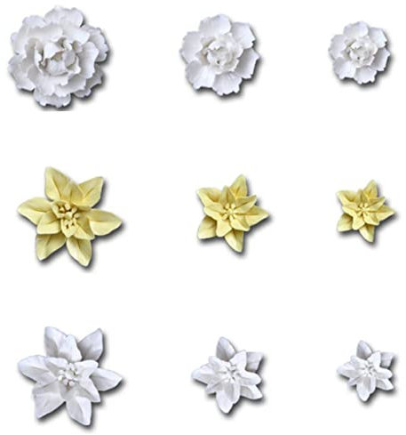 Cabilock Keramikblumen Wanddekoration Lilien Weiß Mittelgroß Wandhänger Wohnzimmer Büro Schlafzimmer Deko Kunstvolle Porzellan Skulptur Langlebig Und Stilvoll
