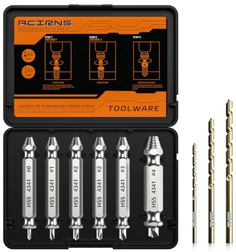 Damaged Screw Extractor Set,Fathers Day Gifts for Dad from Daughter Son,Gifts for Men,Christmas Stocking Stuffers for Men Husband Boyfriend,Cool Stuff Gadgets for Removing Stripped Broken Rusty Screws
