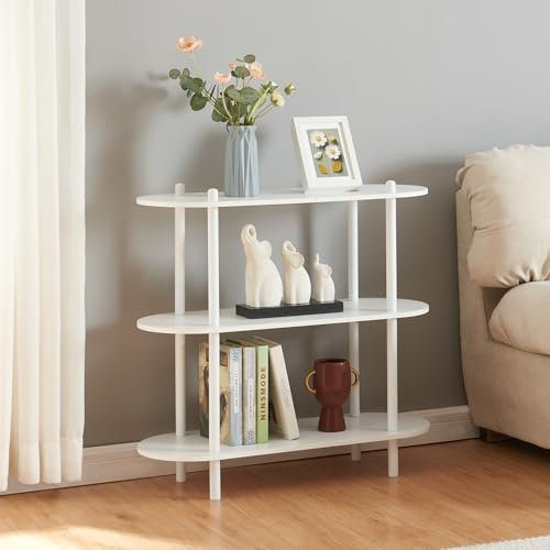 [en.casa] Bücherregal Øvre Standregal mit 3 Ablagen Bücherschrank Regal 76,5x80x30 cm Weiß