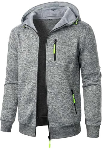 Aoouekul Herren Hoodie Sweatjacke Langarm Pullover Zip Kapuzenpullover Sweatshirts Mode Kapuzenjacke Männer Kapuzenpulli mit Reißverschluss