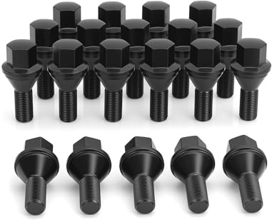 M12x1.25 Lug Bolts, 24pcs Solid One-Piece Wheel Bolts Upgrade for OE 68296586AA 610-632, 22mm Shank 17mm Hex Lug Bolt Fit for Jeep Renegade Dodge Hornet Fiat 500 500L,Replaces Swollen Factory Hardware