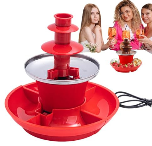 Acunny Cheese Fountain, Chocolate Fondue Fountain, Small Cheese Fountain, Hot Chocolate Machine, Party Supplies, Automatic Cheese Fountain for Dipping Strawberries, Cheese Fountains