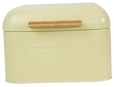 LOVIVER Bread Storage Box, Food Storage Bread Box, Multipurpose Retro Bread Storage Container, Snack Container, light yellow