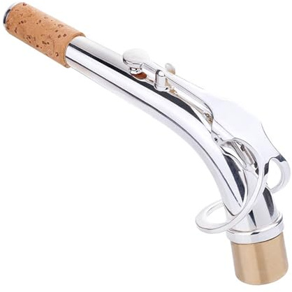 E Flach Altsaxophon Silber Plattiert Gebogener Halsröhrchen Gebogener Rohr Starker Röhrchen Saxophonhals Universal Accessoires(Alto)