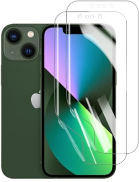 HYVICYROT Pellicola Idrogel Protettiva per iPhone 13/13 Pro, 2 Pezzi HD Trasparente Morbido TPU Protezioni Schermo [Non Vetro Temperato]
