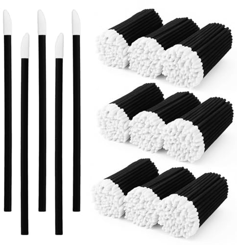 Chanaco 700Pcs Lip Wands Applicators Disposable Black Lip Brushes for Lipstick Lip Gloss Testers Wands Lint Applicator Makeup Beauty Tools for Women