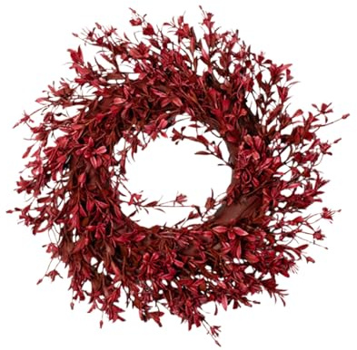 Halloween Türkranz 30cm – Erntedankfest Türkranz zum Aufhängen für Vordertür, Fenster & Wand – Langlebige Herbstkranz für Zuhause & Party, Familien & Deko-Liebhaber (Rot)