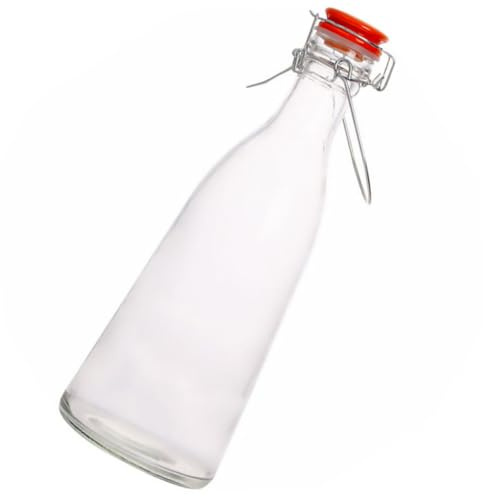 ARTSEWPLY Botella de Vidrio con Tapa Abatible Hermética Botella para Fermentación Práctica Almacenamiento de Alimentos Transparente y Colorida para Jugos y Bebidas Saludables