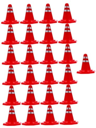 Milisten Panneau de Signalisation Simulé Rouge 25 Pièces en Plastique | Blocage de Simulation, Usage Démonstration Routière, Lot Portable Facile à Tenir, 25 Unités