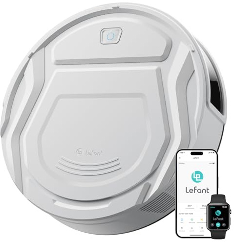 Lefant M210 Pro+ Aspirateur Robot, 4000Pa, 200min, Évitement d'obstacles PSD 190°, WiFi/App/Alexa, Mince Silencieux, Idéal pour Poils d'animaux Sols Durs