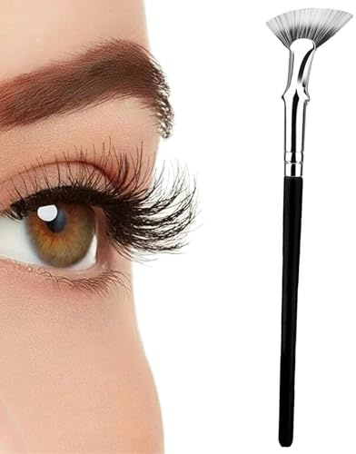 Pincel para máscara - Pincel para pestañas de doble cerda en forma de | abanico | doblada a 120° con cerdas de doble capa | Herramienta de maquillaje para principiantes y profesionales