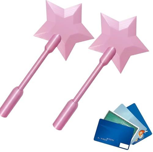 2 x kreditkortsstav 3D-tryckt betalningspinne, magiska stavar kreditkortshållare för att betala stavar, Starmagic Wand kontaktlös betalning MagicWandCard-hållare resekortshållare rolig funktionell