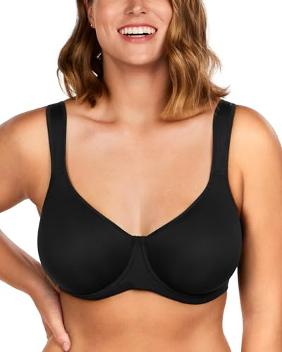 HSIA Bras for Women Minimiser UK T Shirt Coolcomfort Underwired Non Padded | Full Coverage, Plus Size Bra for Large Busts, Back Smoothing, Adjustable Wide Cushioned Straps, Breathable