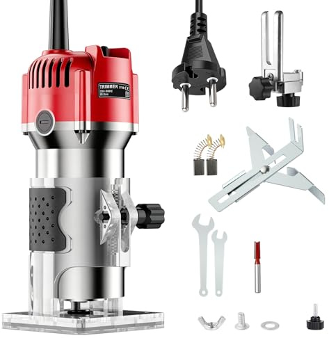 Rifilatore Fresatrice Verticale per Legno 800W, 30000RPM Legno Rifilatrice Elettrica, Pantografo Elettrica per Legnos con 1 Fresatura Cuter, Diametro 6,35 mm per Fresatura, Incisione, Scanalatura