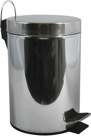 MSV – Badezimmer-Kosmetikeimer – Edelstahl mit herausnehmbarem Inneneimer – Eleganter Treteimer – Kompakt und praktisch – Grau – 20 l
