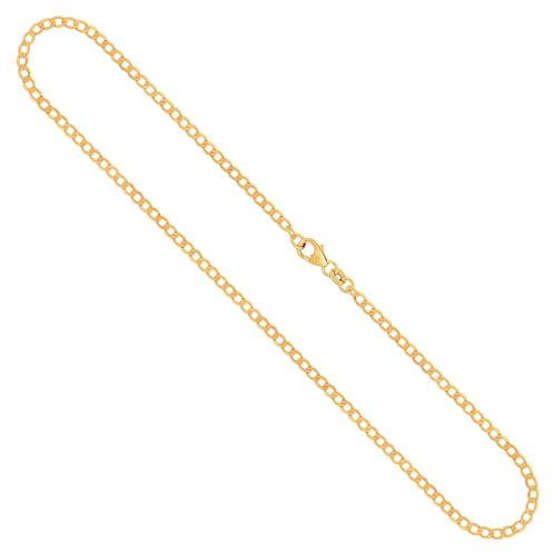 EDELIND Goldkette Herren Damen 333 585 Echtgold - 2.6 mm Panzerkette Gelbgold auch 375 750 - Unisex Halskette mit Geschenkbox