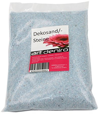 art-deniro Edler Dekosand ~ hell-blau ~ 500g ~ Sand zum Streuen und Dekorieren