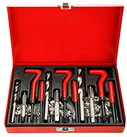 FreeTec 88tlg Gewinde Reparatur Satz Bohrer Helicoil Auto Motor M6/8/10 Gewindehüls Werkzeug