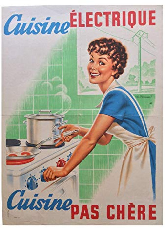 Cucina elettrica vintage riproduzione poster formato 50 x 70 cm carta 300 g vendita del file digitale HD possibile consultare noi (Boutique : affichevintage.FR)