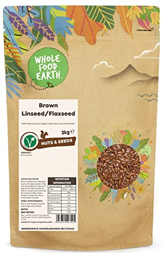 Wholefood Earth Brown Linseed/Flaxseed - 2kg - Natural - High Fibre - Source of Protein
