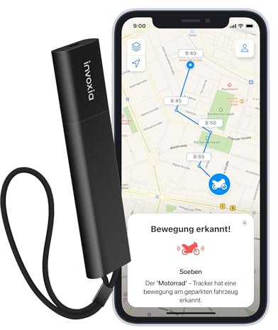 Tracker GPS Invoxia Pro - Localisation en Temps Réel - 1 an d'abonnement inclus - pour Voitures, Motos, Enfants - Alertes de Mouvement et d’Inclinaison - Réseau 4G LTE-M - Jusqu’à 3 Mois d’autonomie