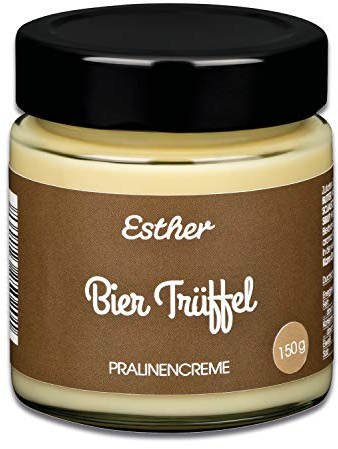 Esther Pralinencreme - Bier Pralinen 150g süße Trüffel Creme mit Alkohol | Genuss für alle Bier Liebhaber als Brotaufstrich, Naschen, Genießen oder als Geschenkidee für Männer, Papa, Opa und Freunde