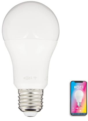 KOZII, Ampoule LED Connectée SMD E27 A60 Opaque 9W, Variation de Couleur et Luminosité, Compatible Alexa et Google Home, Douille E27, Économie d'Énergie, Idéale pour Maison Intelligente