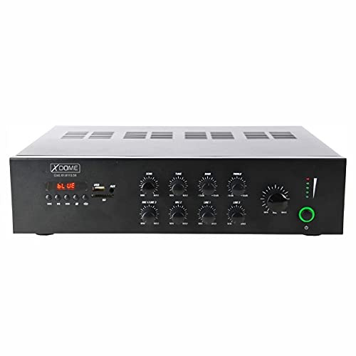 GBC Amplificatore Professionale Nero Bluetooth 100V / 50W MP3 Radio FM Scan