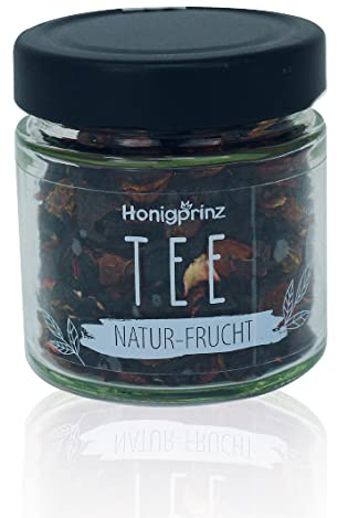 Honigprinz Tee im Glas aus traditioneller Teemanufaktur | Natur Frucht - feinste Früchteteemischung | abgefüllt von Honigprinz Deine Familien – Imkerei