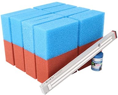 Wacredo Wartungspaket für Oase Biotec 18 Teichfilter Schwamm Set Filterstarter 55 Watt Leuchtmittel Komplettset Wasseraufbereitung Filterschwamm Teichpflege Ersatzschwämme