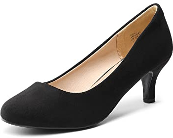 DREAM PAIRS Women‘s Comfortable Kitten Heels Pumps | 2.5 Heel, Classic Round Toe, Slip-on, Comfortable Latex Insole, Durable Slip-resistant Outsole