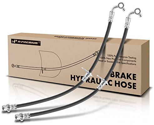 A-Premium Rear Driver and Passenger Brake Hydraulic Hoses Compatible with Select Honda Models - CR-V CRV 2007 2008 2009 2010 2011, 2.4L - Replace# 01466SWA000(Pack of 2)