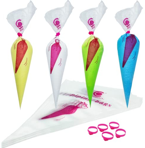 Cangool Einweg Spritzbeutel - Großes Format für einfaches Backen und Dekorieren - Spritzbeutel zum Backen - 100 Stück pro Packung - hygienisch und praktisch - Spritzbeutel Einweg Groß