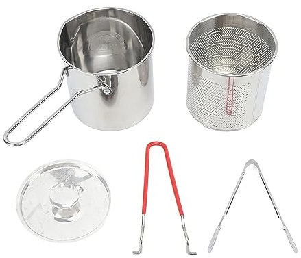 Petit Pot de Friteuse en Acier Inoxydable Durable avec Petit Port de Friture de Cuisine à économie D'huile de Type Olecranon de Japonais pour la Cuisine (2#)