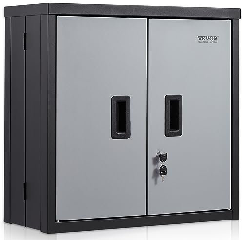 VEVOR Werkstattschrank 660 x 305 x 660 mm Hängeschrank 108,8 kg Gesamtladekapazität Werkzeugschrank kaltgewalzte SPCC-Stahlkonstruktion Metallschrank Wandmontage inkl. 4 magnetischen Saugtüren
