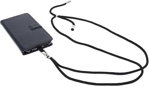 foto-kontor Umhängetasche kompatibel mit Gigaset GS5 Tasche Book Style Schutz Tasche Handykette Band Hülle Umhängetasche Handyband schwarz