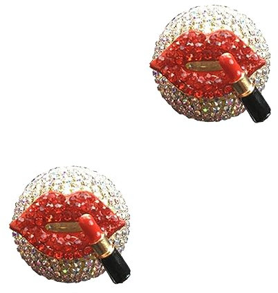 Holibanna 2stücke Rhinestone Lippen Auto Duftclip Dekorativer Aromatherapie Diffusor Für Lüftungsschlitze Im Fahrzeug Elegantes Design Rot Installieren Und Langlebig Für Angenehme