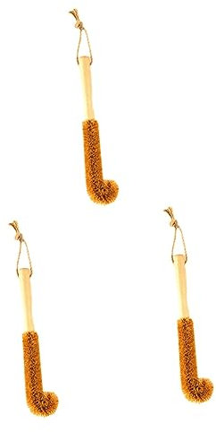 Beaupretty Lot de 3 Brosses à Vaisselle en Noix de avec Manche pour Bouteilles Tasses Verres Nettoyage à 360° Robustes Et Faciles à Nettoyer