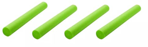 4x Green Swimming Pool Noodle Float Aid Woggle Logs Water Flexible Kids p150cm Solid Swim Kickboard Kids Child Toy Adult Swim Floation Log Lounger Chair Learner Swim Lession Lilo Water
