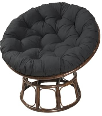 Hiseng Papasansessel Kissen Sitzauflage, Rundes Papasan Stuhlkissen, Rundes Dicke Stuhlkissen Bequem & Weich Sitzkissen Hängesessel für Indoor Outdoor Garten Stuhlauflage (100cm,Schwarz)