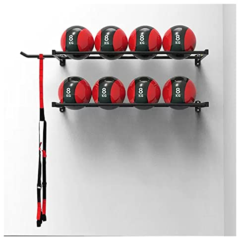 LSDFW Gym Studio Medizinball-Rack-Organizer, Wandhalterung, robuster kommerzieller Yoga-Ball-Ausstellungsständer, großes Fassungsvermögen (Farbe: #1) Hello