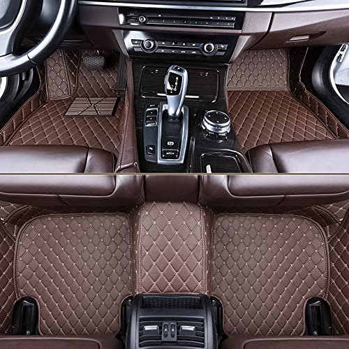pour CRV 2002-2006 Tapis de Sol de Voiture en Cuir Artificiel empêchez la Boue Le Sable la Graisse,Brown 1-7 Seats