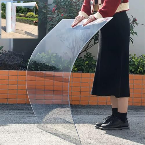 tow000ack Transparente Polycarbonat Platte Acrylplatten Kunststoffplatte Schlagfest und Wetterfeste Dachblech,Vordach für Garten,Gewächshaus,Terrassen,Balkon,Glas Ersatzplatten (0,5m x 5m)