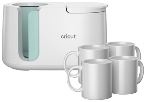 Cricut Mug Press + 4 Blank Mugs (12oz Each)