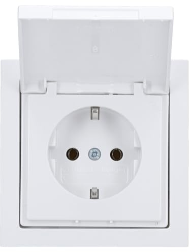 Busch-Jaeger future linear Set mit SCHUKO Steckdose mit Klappdeckel | 1× 20 EUK-84 SCHUKO Steckdose mit Klappdeckel + 1× 1721-184K Abdeckrahmen 1-fach Studioweiß