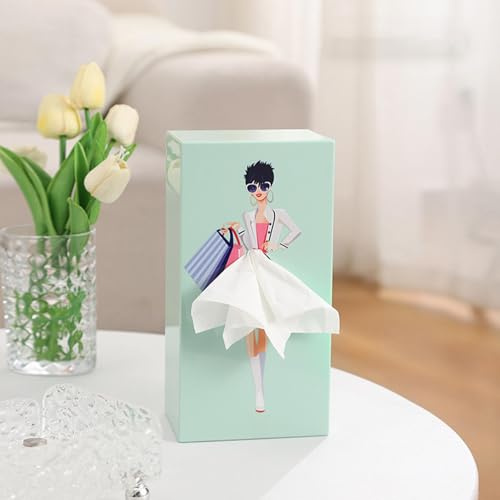 Taschentuchbox Mit Fliegendem Rock, Charmant Retro Mädchen Mit Kurzem Rock Taschentücher Box, Taschentücher Box Spender Taschentuchbox Eines Fliegenden Rock, Für Badezimmer Wohnzimmer Schlafzimmer