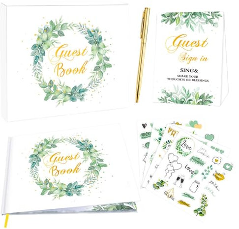 Gupcaqosjw Libri di nozze da firmare per gli ospiti, libro di ingresso per matrimoni | Libro con segni di matrimonio per coppie da 120 pagine - Album fotografico con copertina rigida. Il libro di