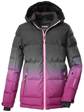 killtec Mädchen Skijacke/Ski-Steppjacke mit Kapuze und Schneefang KSW 330 GRLS SKI QLTD JCKT, dunkel himbeere, 152, 42469-000