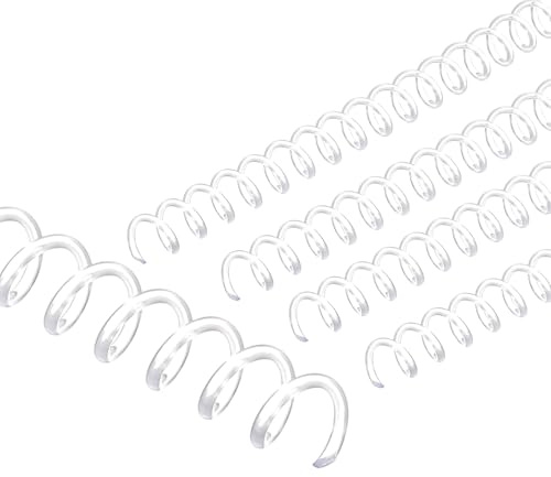 PATIKIL Spirali per Bobine da 8mm (5/16), 50Pz Spirali Legatura Capacità 40 Fogli 3:1 Passo Spirali Legatura per Rilegare Fogli Carta, Trasparenti